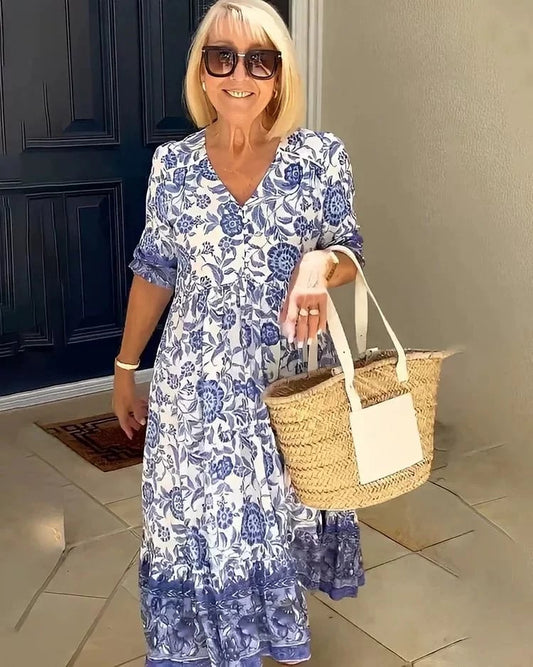 MILA® V-NECK BOHEMIAN DRESS